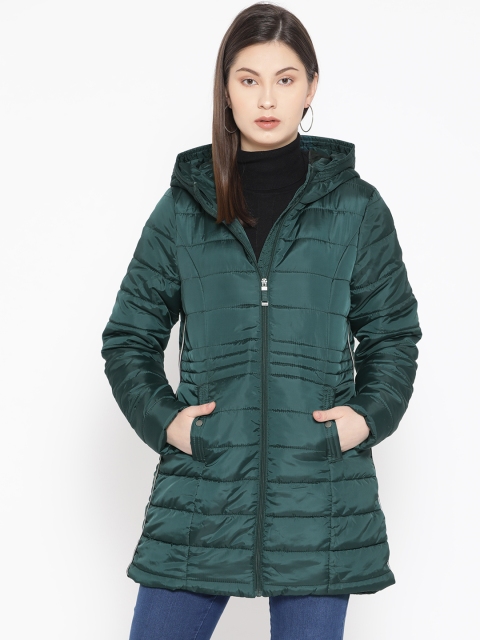 

Vero Moda Women Green Solid Hip Length Padded Jacket