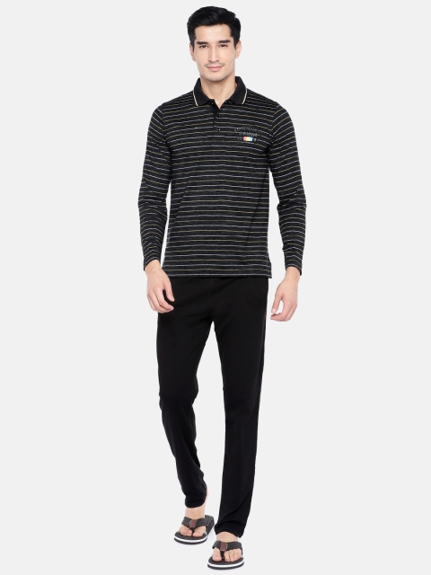 

Sweet Dreams Men Black Striped Night Suit