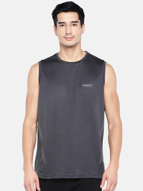 

Sweet Dreams Men Charcoal Grey Solid Round Neck T-shirt