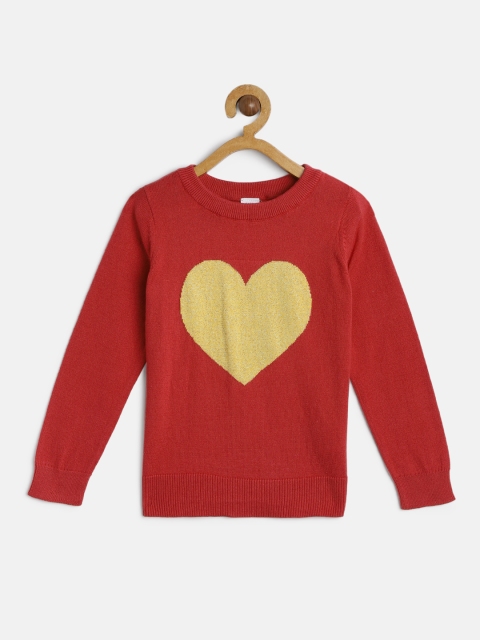 

GAP Girls Red Self Design Pullover Sweater