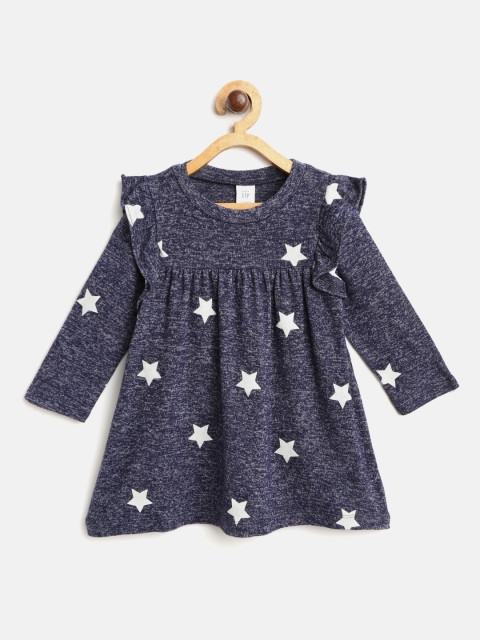 

GAP Baby Girls Ruffle Softspun Dress, Navy blue