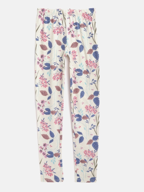 

GAP Girls Print Stretch Jersey Leggings, Off white