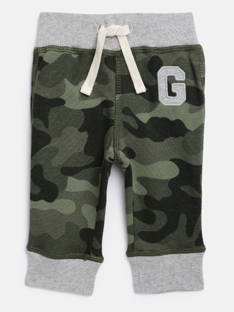 

GAP Baby Boy's Olive Green Print Track Pants