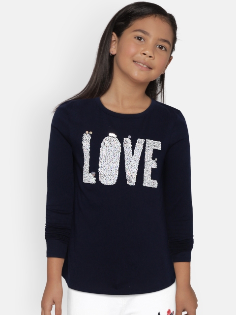 

GAP Girls Flippy Sequin Graphic T-shirt, Navy blue