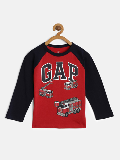 

GAP Boys Red Printed Round Neck T-shirt