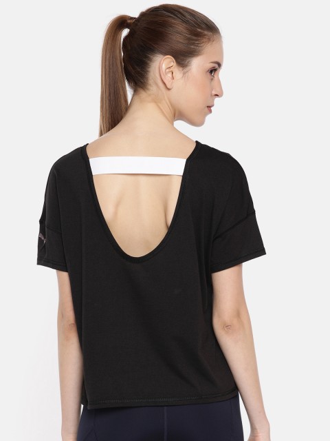 

Puma Women Black Printed HIT Feel It Round Neck dryCell Running & Training T-shirt