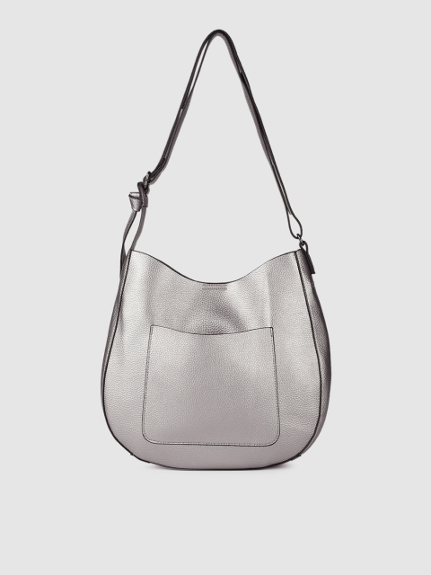 

Vero Moda Gunmetal-Toned Solid Sling Bag, Silver