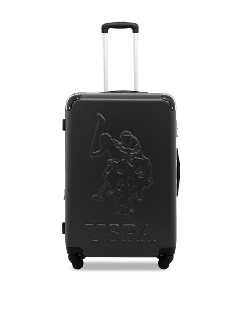 

U.S. Polo Assn. Unisex Black Solid Water Resistant Large Trolley Suitcase