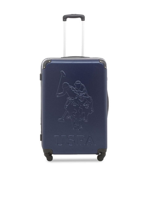 

U.S. Polo Assn. Unisex Blue Patterned Water-Resistant Medium Trolley Suitcase