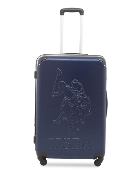 

U.S. Polo Assn. Unisex Blue Patterned Water-Resistant Large Trolley Suitcase
