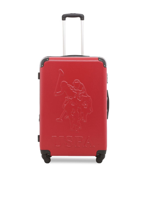 

U.S. Polo Assn. Unisex Red Patterned Water-Resistant Medium Trolley Suitcase