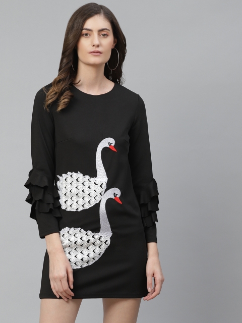 

JC Collection Black & White Animal Sheath Mini Dress