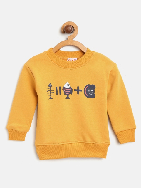 

Kids On Board Kids Mustard Yellow Printed Fleece Sweatshirt