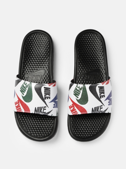 

Nike Men White Printed BENASSI JDI Sliders