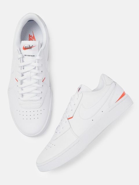 

Nike Women White Solid Court Blanc Leather Sneakers