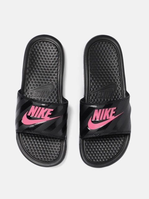 

Nike Women Black & Pink BENASSI JDI Printed Sliders