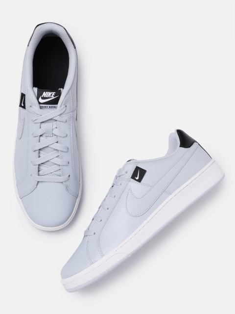 

Nike Men Grey Solid COURT ROYALE TAB Leather Sneakers