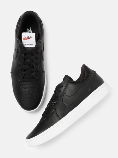 

Nike Women Black Solid Court Blanc Leather Sneakers