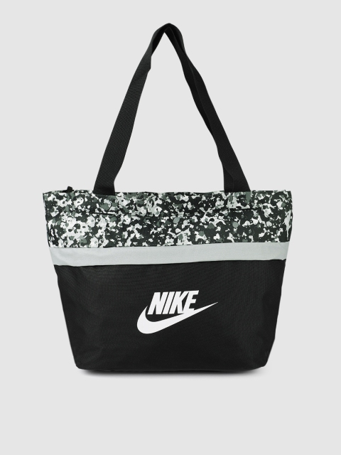 

Nike Women Black & Grey Camouflage Printed TANJUN Tote Bag