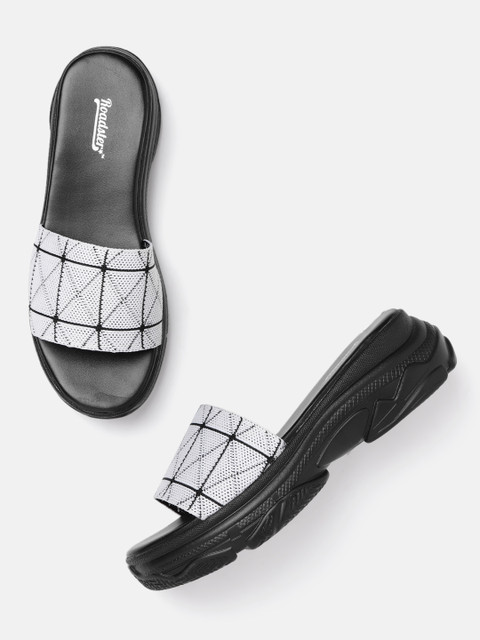 

Roadster Women White & Black Woven Design Heels