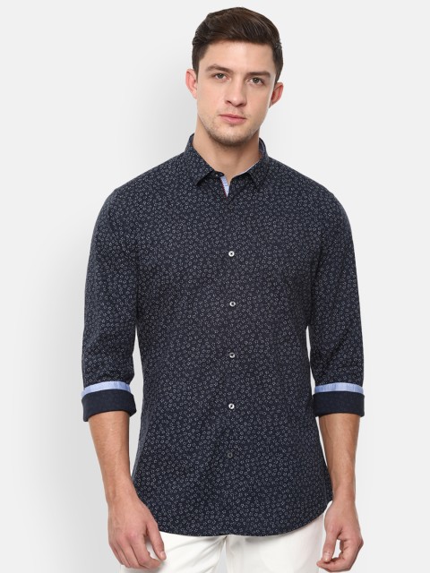

Van Heusen Sport Men Navy Blue & White Slim Fit Printed Semiformal Shirt