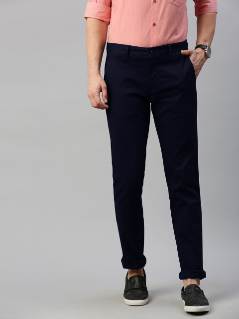

Louis Philippe Sport Men Navy Blue Slim Fit Self Design Regular Trousers