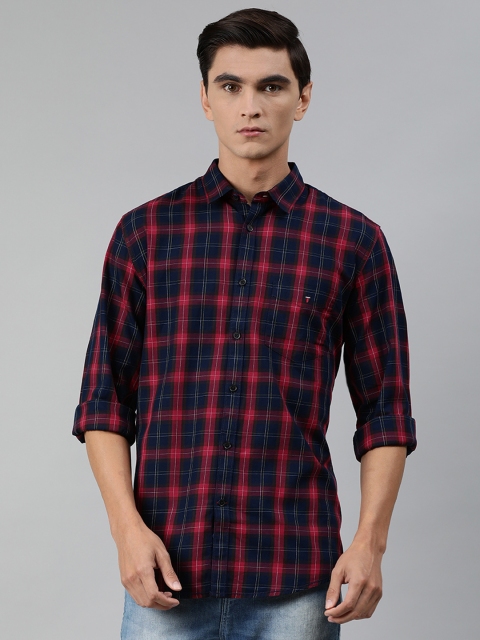 

Louis Philippe Sport Men Red & Navy Blue Slim Fit Checked Casual Shirt