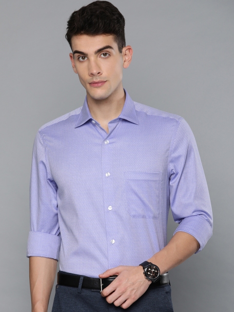 

Louis Philippe Men Blue Classic Fit Self Design Formal Shirt