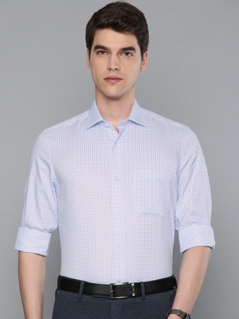 

Louis Philippe Men Blue Classic Regular Fit Self Design Formal Shirt
