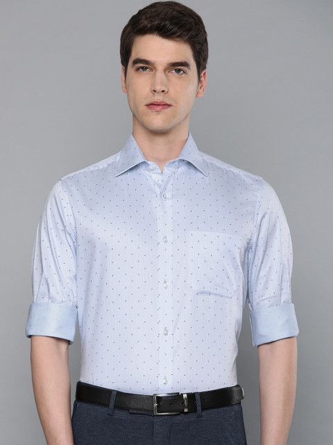 

Louis Philippe Men Blue Classic Regular Fit Printed Formal Shirt