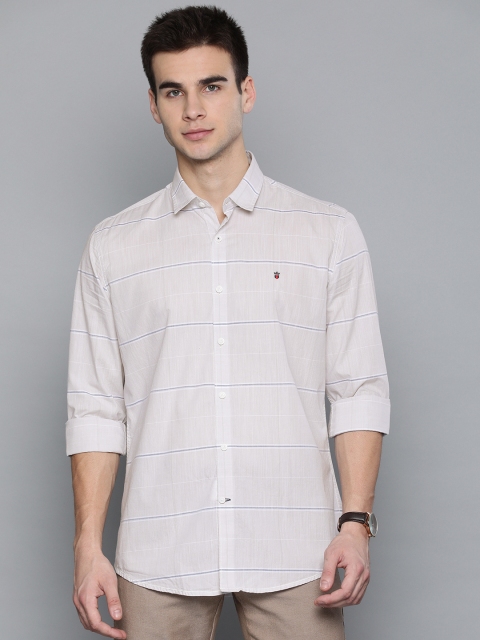 

Louis Philippe Sport Men Off-White & Blue Slim Fit Checked Casual Shirt