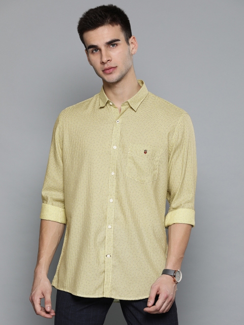 

Louis Philippe Sport Men Yellow Slim Fit Printed Casual Shirt