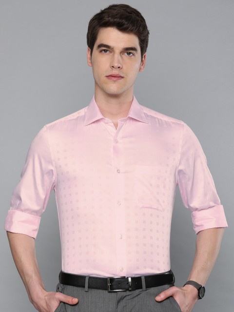 

Louis Philippe Men Pink Classic Fit Self-Design Formal Shirt