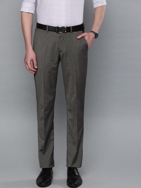 

Louis Philippe Men Charcoal Grey Slim Fit Solid Formal Trousers