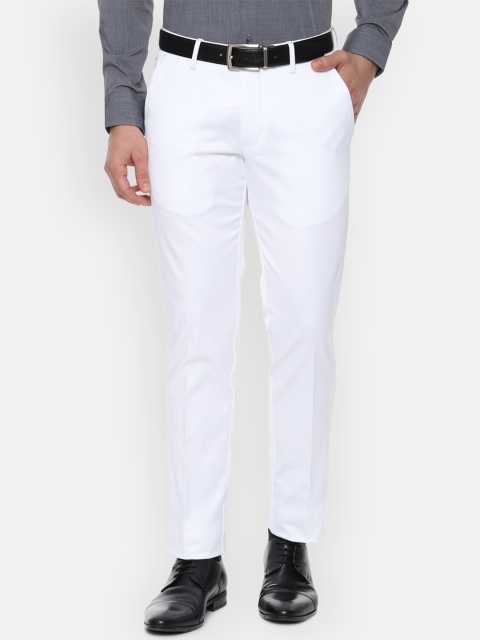 

Louis Philippe Men White Slim Fit Solid Regular Trousers