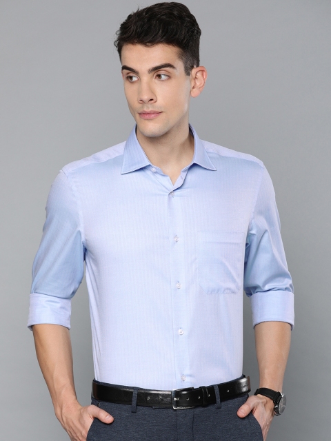 

Louis Philippe Men Blue Classic Regular Fit Self Design Formal Shirt