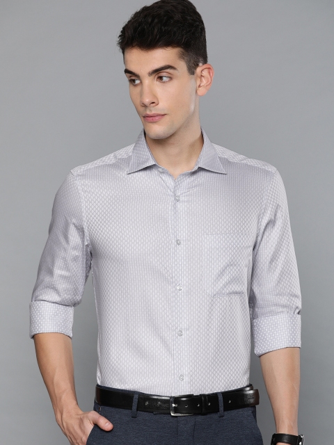 

Louis Philippe Men Grey Classic Fit Checked Formal Shirt