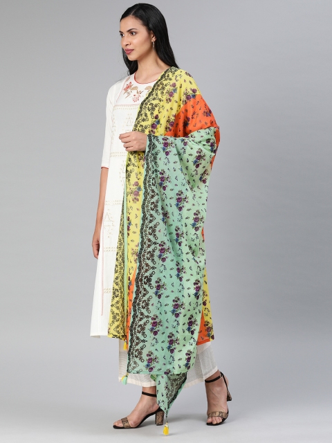 

Rain & Rainbow Multicoloured Printed Dupatta, Multi