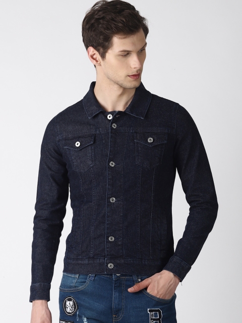 

Blue Saint Men Solid Blue Denim Jacket