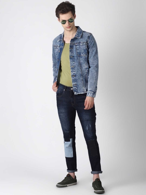 

Blue Saint Men Blue Solid Denim Jacket