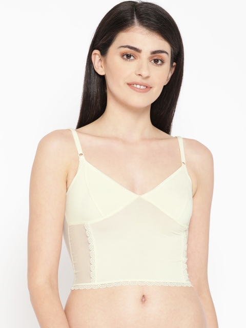 

EROTISSCH Cream-Coloured Solid Bralette Tops