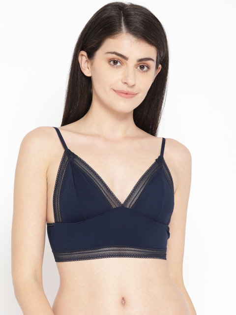 

EROTISSCH Navy Blue Solid Bralette Top