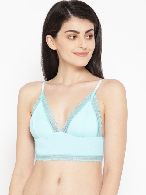 

EROTISSCH Women Blue Solid Bralette Top