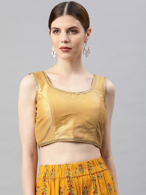 

Soch Women Gold Toned Embellished Ready To Wear Saree Blouse