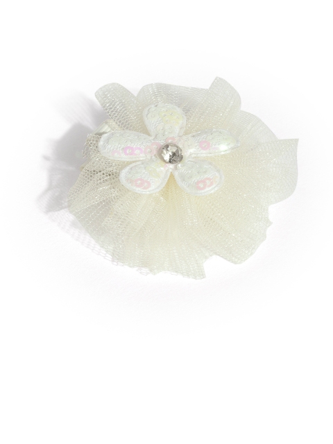 

Toniq Kids Cream-Coloured Embellished Alligator Hair Clip