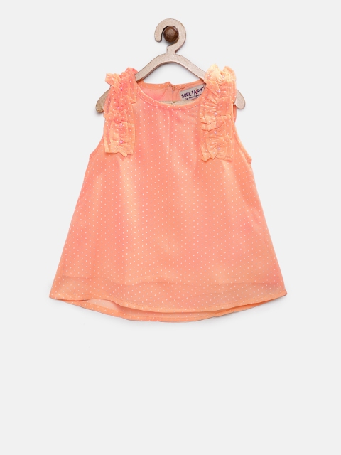 

Soul Fairy Girls Orange & White Printed A-Line Top