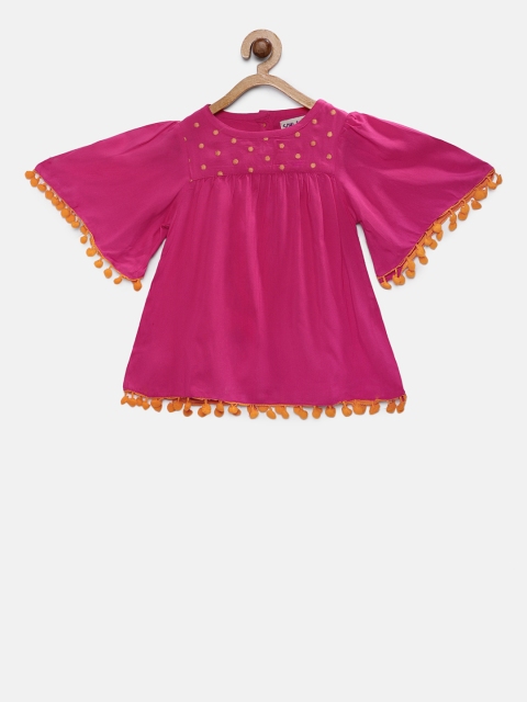

Soul Fairy Girls Fuchsia Pink Solid A-Line Top