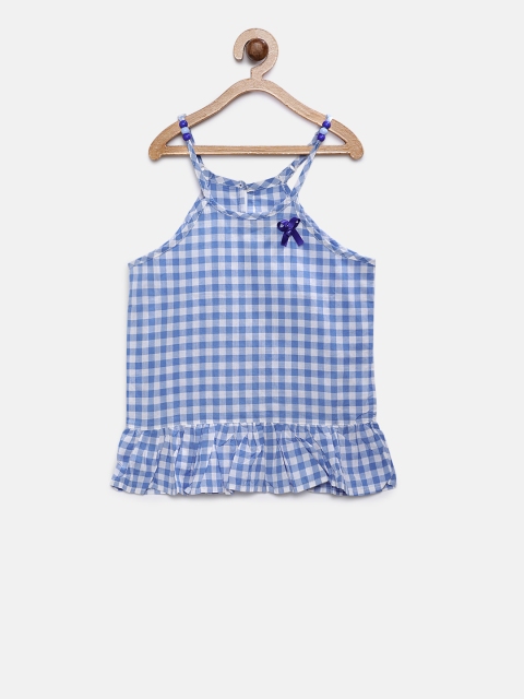 

Soul Fairy Girls Blue & White Checked Top