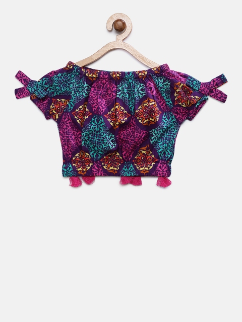 

Soul Fairy Girls Purple Printed Tank Pure Cotton Top