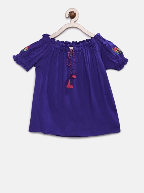 

Soul Fairy Girls Blue Solid Top